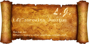 Lázorovits Jusztus névjegykártya